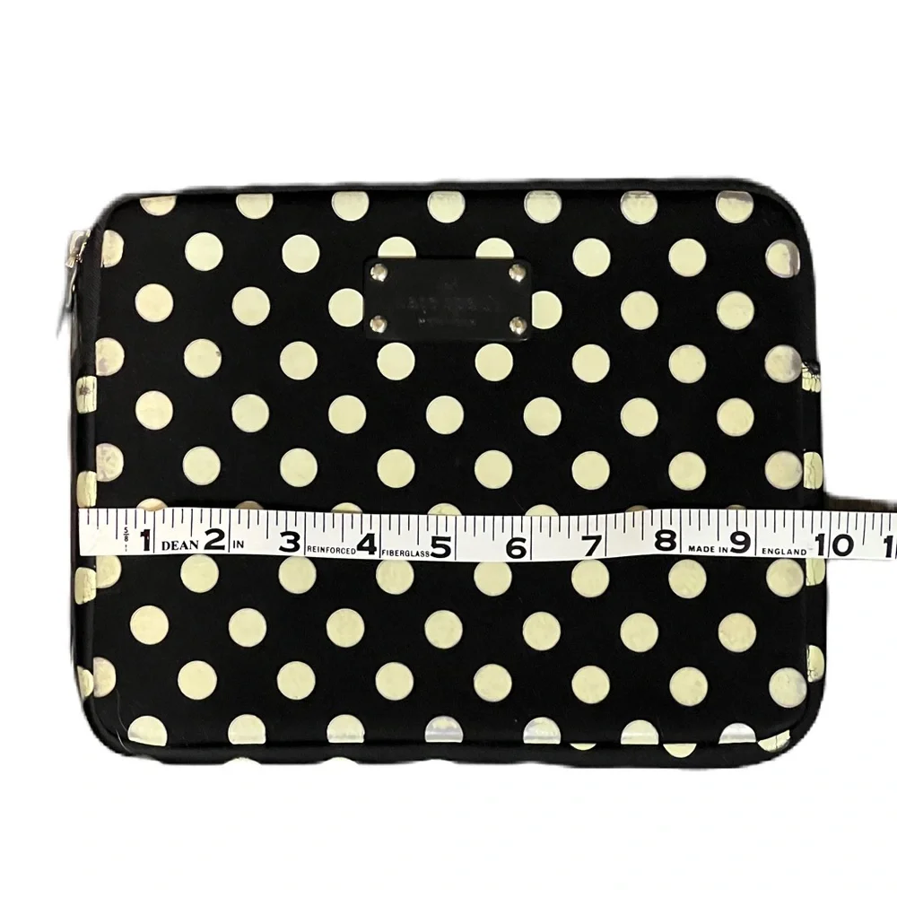 Kate Spade Black and Cream Polka Dot Laptop Sleeve